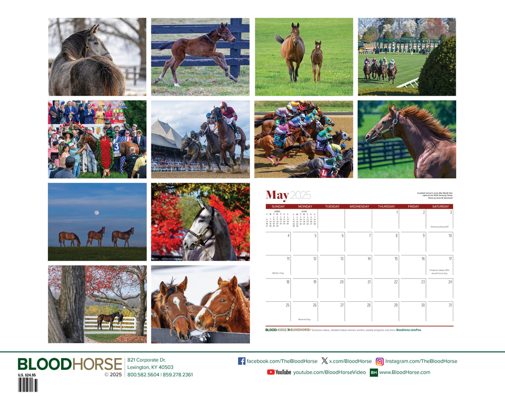 BloodHorse 2025 Wall Calendar | Blood-Horse Books & Products bloodhorse-2025-wall-calendar-blood-horse-books-products